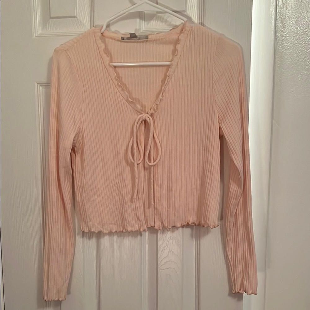 Women's Pink Ribbed Top
